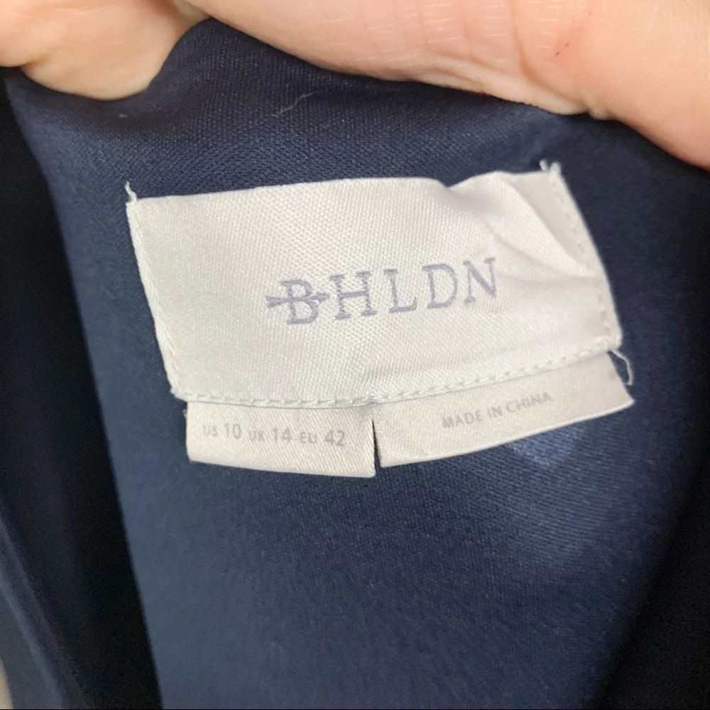 BHLDN Classy Navy Maxi Dress Criss Cross Straps 10 - Picture 11 of 14